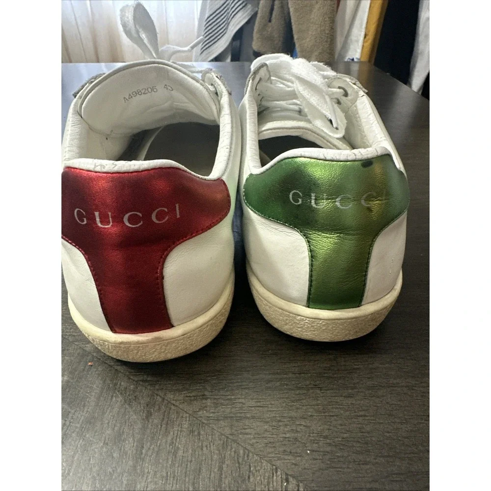 Gucci Ace Sneakers Men US 10 White Leather Shoes